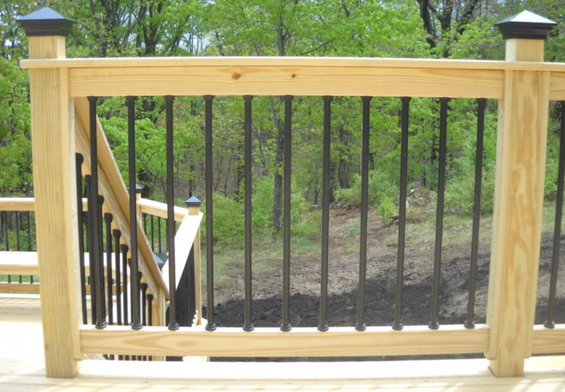 Wood deck railings