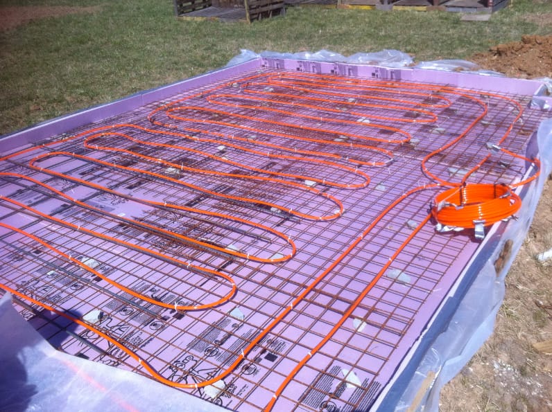 Hydronic heating insulation